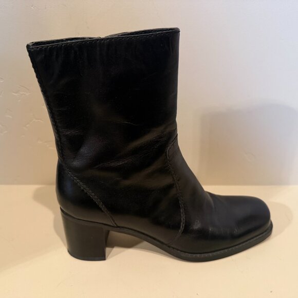 Bandolino BDNOVEMBRE Black Leather Boots Size 6 1/2 - Picture 4 of 14